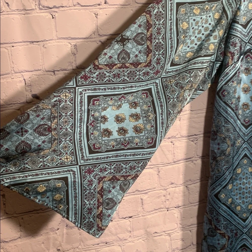 Lane Bryant Womens Popover Top Geometric Print Blue Size 22/24 Fairy Whimsigoth
